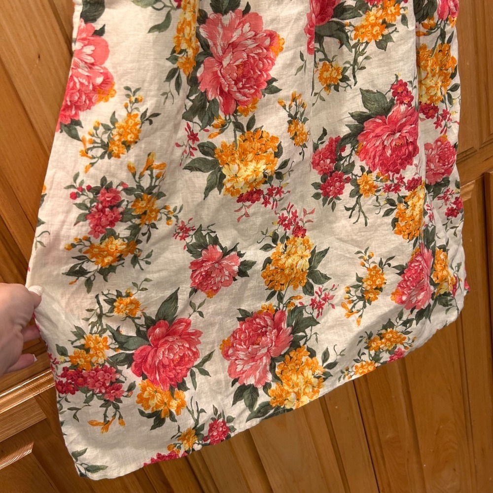 Cynthia Rowley Floral Linen Blend Dress Size 6 - Picture 6 of 15